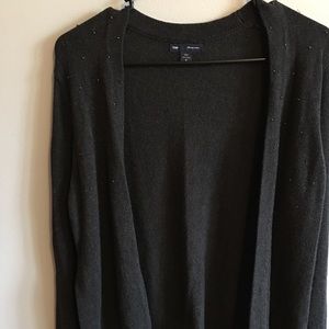 Gap women’s gray beaded open cardigan